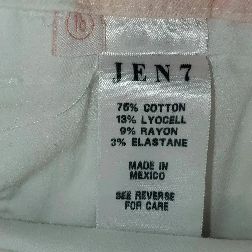 JEN7 by 7 For All Mankind Women's White/Pink Floral Skinny Jeans Pants Size 16 - Picture 13 of 16